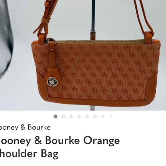 Dooney & Bourke Orange Leather Trim Wristlet #45 - Picture 9 of 13